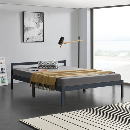 Ágykeret ágyráccsal Nakkila fenyőfa [en.casa]