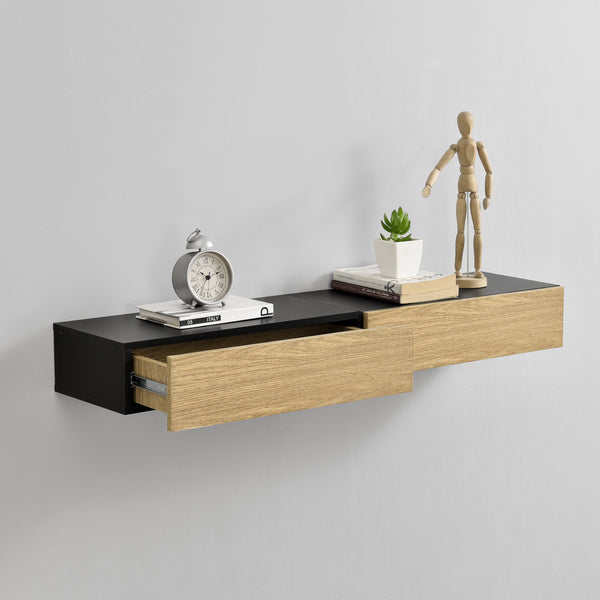 [en.casa]® Falipolc fiókkal kétdarabos szett 50x24x12cm több színben

