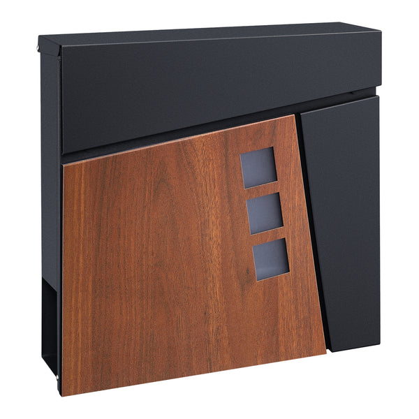 Postaláda Alfstedt 37 x 37 x 10,5 cm újságtartóval és 2 kulccsal acél több színben [en.casa] 