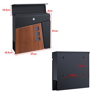 Postaláda Alfstedt 37 x 37 x 10,5 cm újságtartóval és 2 kulccsal acél több színben [en.casa] 