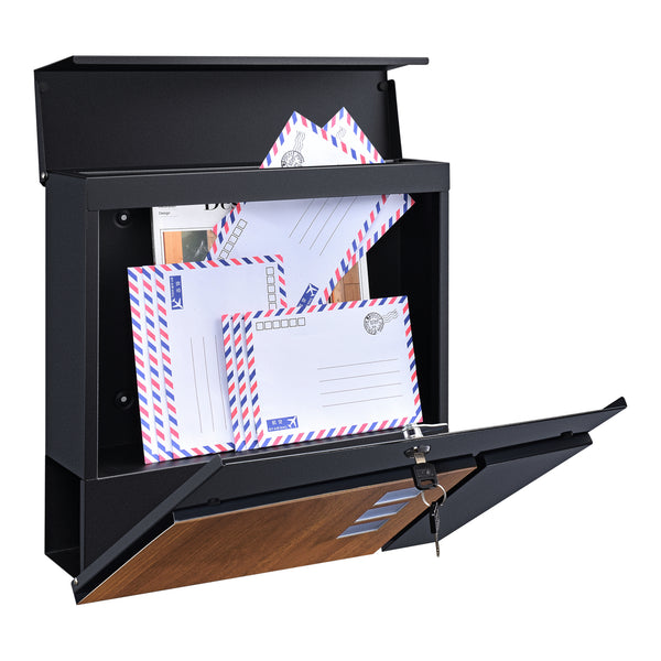 Postaláda Alfstedt 37 x 37 x 10,5 cm újságtartóval és 2 kulccsal acél több színben [en.casa] 