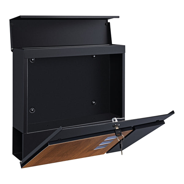 Postaláda Alfstedt 37 x 37 x 10,5 cm újságtartóval és 2 kulccsal acél több színben [en.casa] 