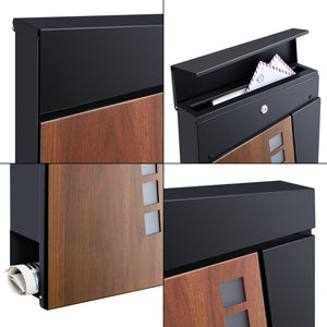 Postaláda Alfstedt 37 x 37 x 10,5 cm újságtartóval és 2 kulccsal acél több színben [en.casa] 