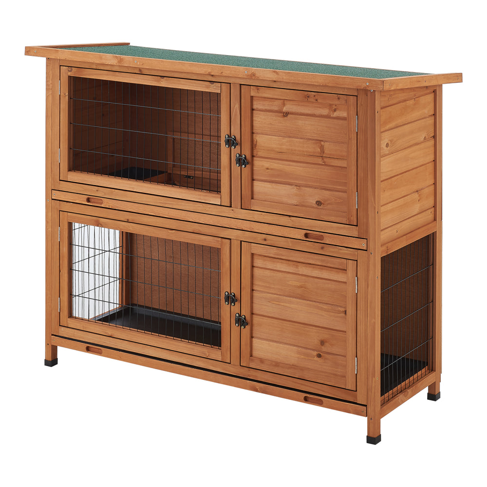 Nyúlketrec Falkenau kisállatketrec 104x122x50cm fenyőfa [en.casa] - premiumXL