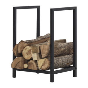 Tűzifaállvány Torsås 40x30x50cm acélból fekete [en.casa] - premiumXL