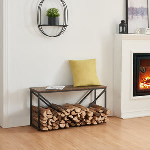 Kandallófa tartó Vaasa ülőfelülettel 100x30x50cm [en.casa] - premiumXL