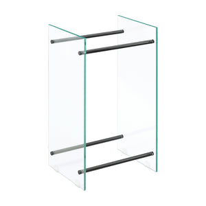 Tűzifa állvány Oshawa Glas acél/üveg különböző méretek [en.casa]