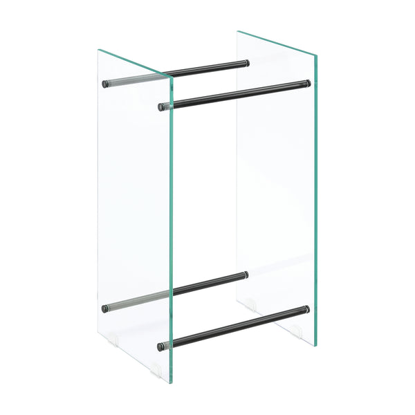 Tűzifa állvány Oshawa Glas acél/üveg különböző méretek [en.casa]
