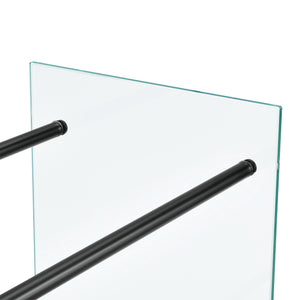Tűzifa állvány Oshawa Glas acél/üveg különböző méretek [en.casa]