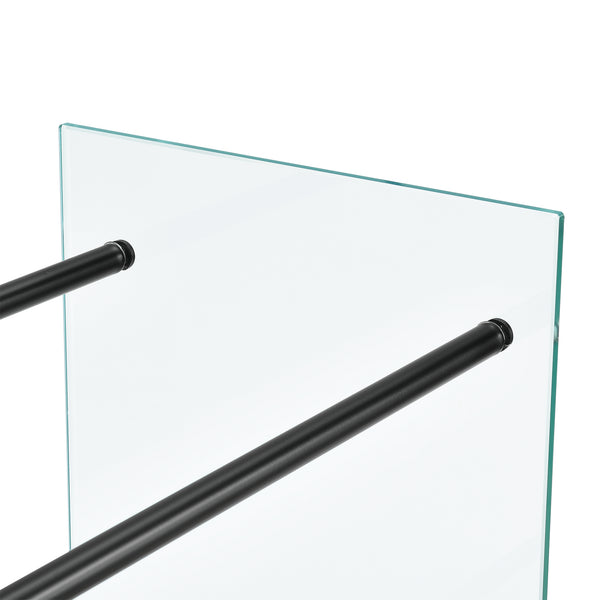 Tűzifa állvány Oshawa Glas acél/üveg különböző méretek [en.casa]