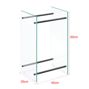 Tűzifa állvány Oshawa Glas acél/üveg különböző méretek [en.casa]
