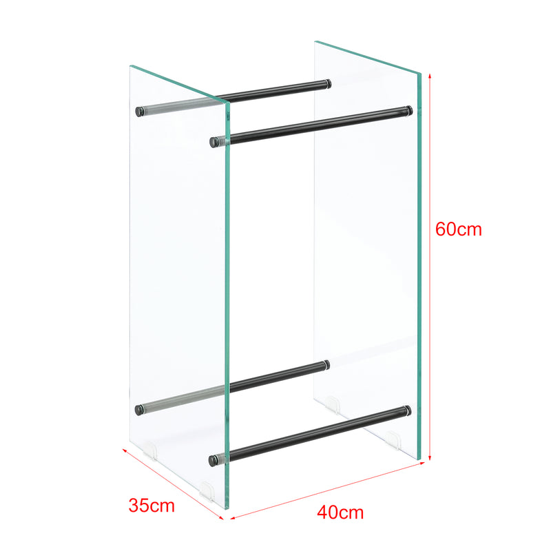 Méretrajz Tűzifa állvány Oshawa Glas acél/üveg különböző méretek [en.casa]