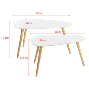  Dohányzóasztal szett Langesund kisasztal 2 db fehér/sötétszürke MDF/fenyő [en.casa]®