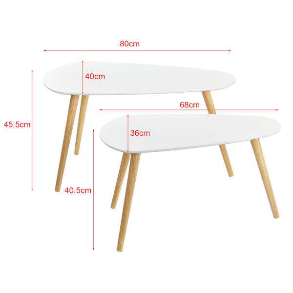  Dohányzóasztal szett Langesund kisasztal 2 db fehér/sötétszürke MDF/fenyő [en.casa]®
