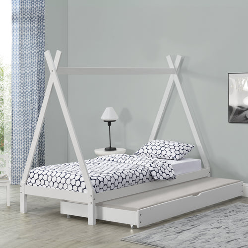 Gyerekágy Cree tipi indián sátor kihúzható pótággyal 90x200 cm [en.casa]