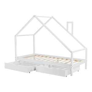 Gyermekágy Assling 2 tárolófiókkal és ágyrácssal 90 x 200 cm több színben [en.casa]