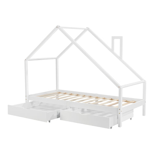 Gyermekágy Assling 2 tárolófiókkal és ágyrácssal 90 x 200 cm több színben [en.casa]