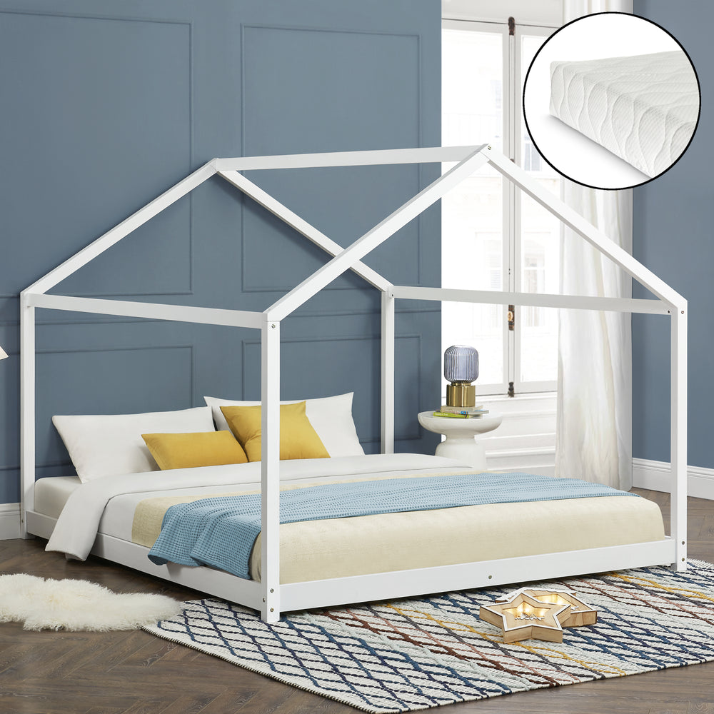 Cerro gyerekágy hideghab matraccal fehér, több méretben [en.casa] - premiumXL