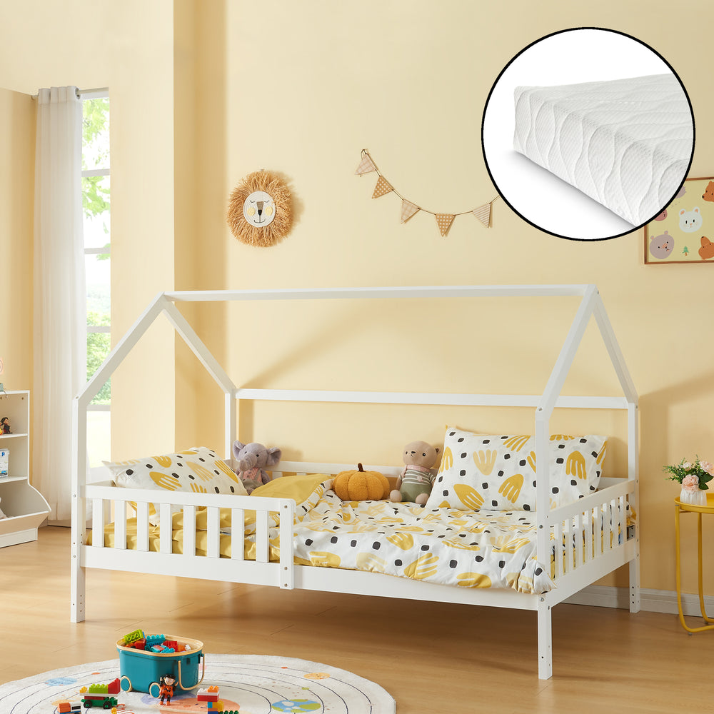 Házikóágy matraccal Ydre fenyőfa [en.casa]