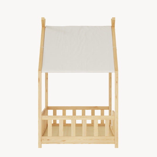 Házikó gyerekágy Rila Montessori stílusban leesésgátlóval 90x200 cm [en.casa]