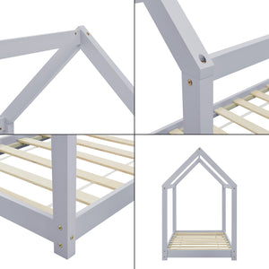 Gyermekágy házikó formájú gyerekágy 140x70/80x160 cm többszínű [en.casa]® 