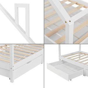 Gyermekágy Assling 2 tárolófiókkal és ágyrácssal 90 x 200 cm több színben [en.casa]