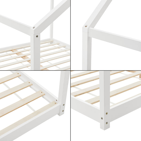 Házikóágy Cerro fehér, fenyő [en.casa]