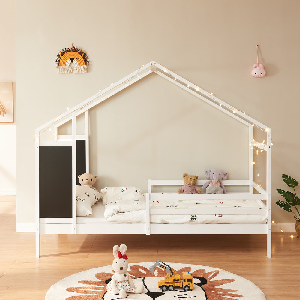 Házikó gyerekágy Lorenskog + matrac 90x200 cm [en.casa]