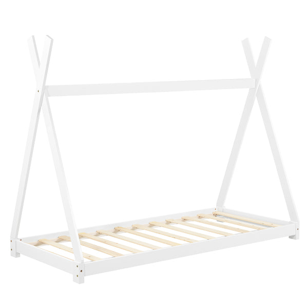 Tipi indián sátor fenyő gyerekágy Onejda matraccal 90x200 cm [en.casa]