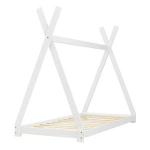 Tipi indián sátor fenyő gyerekágy Onejda matraccal 90x200 cm [en.casa]
