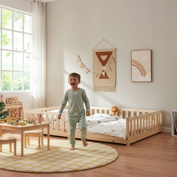 Montessori gyerekágy Tanna leesésgátlóval [en.casa]