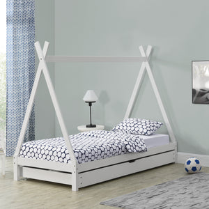 Gyerekágy Cree tipi indián sátor kihúzható pótággyal 90x200 cm [en.casa]