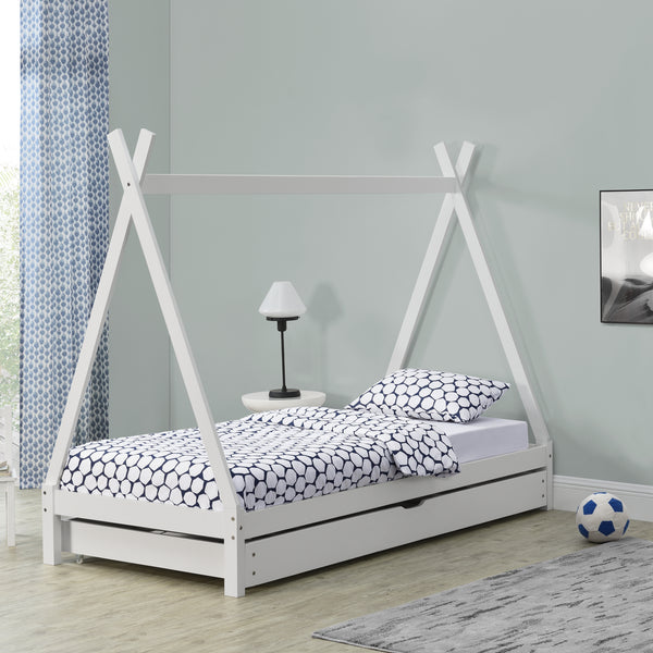 Gyerekágy Cree tipi indián sátor kihúzható pótággyal 90x200 cm [en.casa]