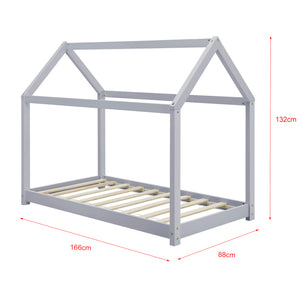 Gyermekágy házikó formájú gyerekágy matraccal 140x70/80x160 cm többszínű [en.casa]® 