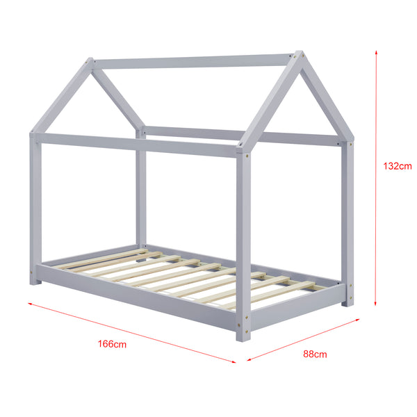 Gyermekágy házikó formájú gyerekágy matraccal 140x70/80x160 cm többszínű [en.casa]® 