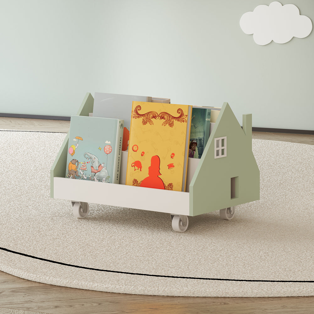 Mobil gyerekpolc Vipsali 50x33x34 cm mentazöld/fehér [en.casa] - premiumXL