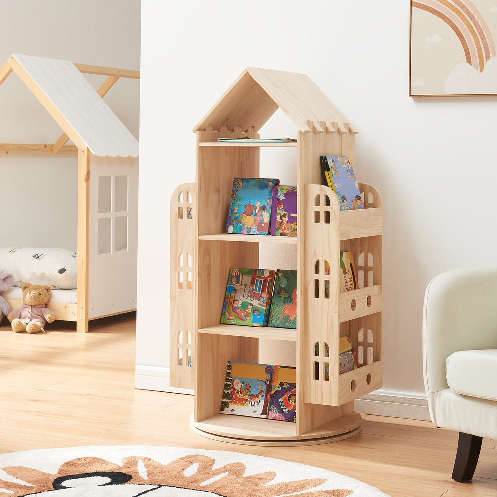 Forgatható gyerekpolc Sanköre 122x64x43 cm fenyőfa natúr [en.casa] - premiumXL