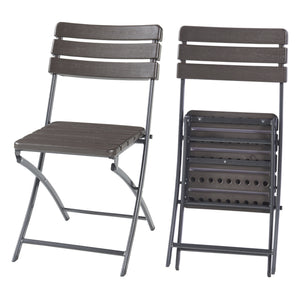 Összecsukható szék szett Lillestrøm 2 részes, fa hatású, sötétbarna [en.casa] - premiumXL