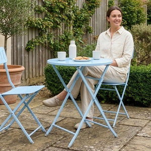Összecsukható kerti asztal Sande acél [en.casa]