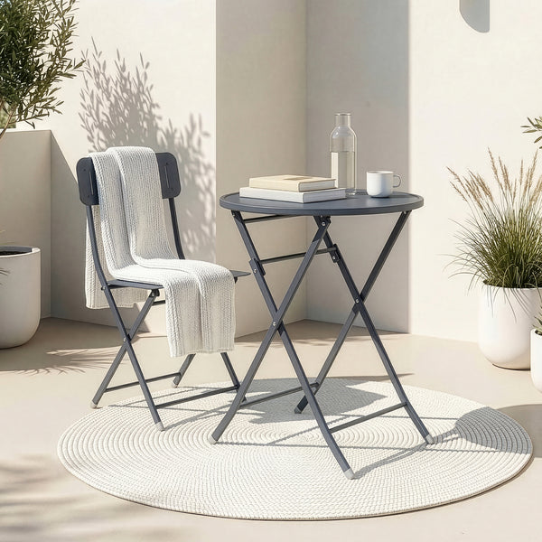 Összecsukható kerti asztal Sande acél [en.casa]