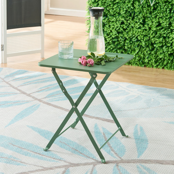 Összecsukható kerti asztal Vegårshei acél 45x40x40 cm [en.casa]