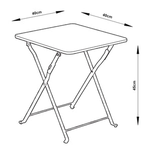 Összecsukható kerti asztal Vegårshei acél 45x40x40 cm [en.casa]