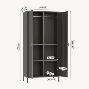Ruhásszekrény Esteli 170x80x45 cm acél [en.casa]