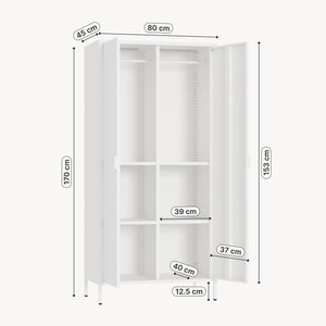 Ruhásszekrény Esteli 170x80x45 cm acél [en.casa]