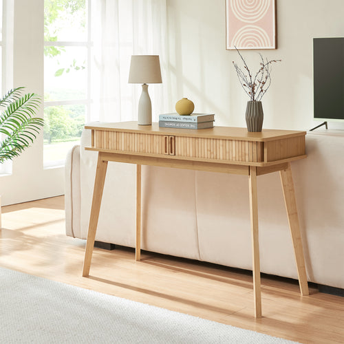 Konzolasztal Tysvær 110x40x78 cm bambusz [en.casa]