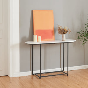 Konzolasztal Nordfron 120x40x75 cm márvány, fehér [en.casa] - premiumXL