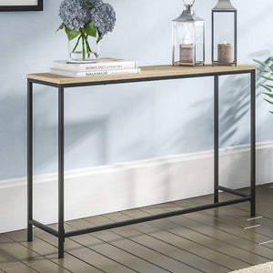 Konzolasztal Kronoby 80 x 100 x 30 cm Fekete/Fa hatás [en.casa] TR