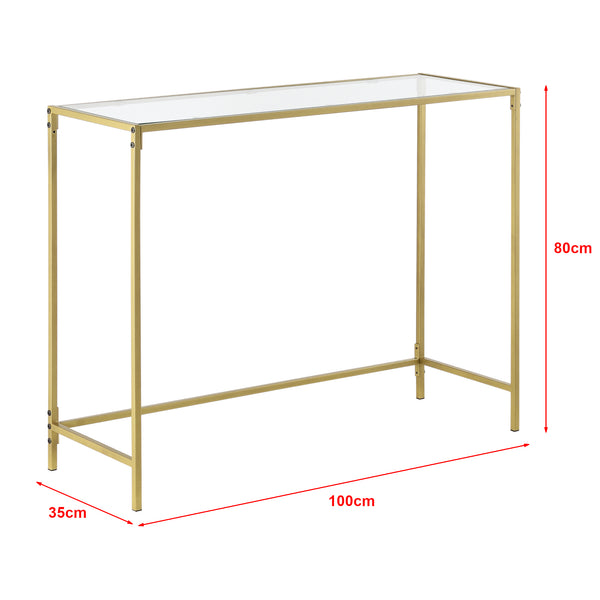Üveg konzolasztal Alajärvi fekete/arany [en.casa]