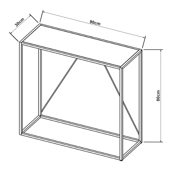 Konzolasztal Austevoll 90x30x80cm több színben [en.casa]