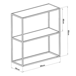 Konzolasztal alsó polccal Konnevesi 85x80x30 cm különböző anyagok és színek [en.casa] 